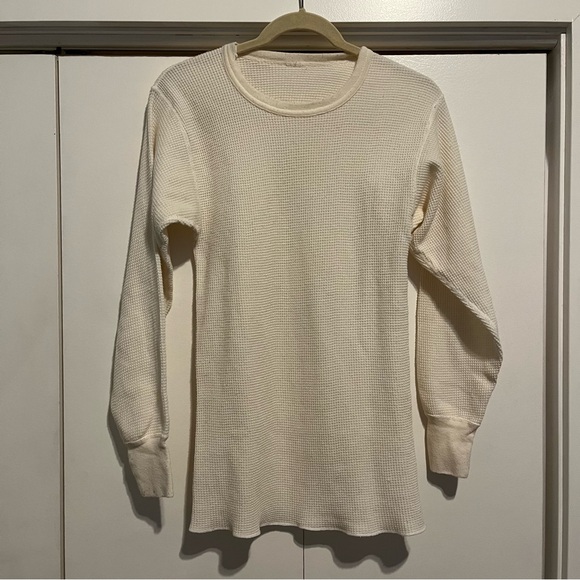 Vintage Morgan Mills Men's size medium Cream Waffle Thermal Undershirt USED - Picture 1 of 6